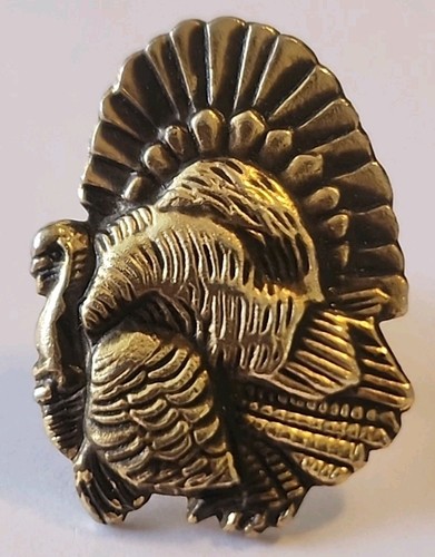 Vintage Thanksgiving Türkei Brosche Messingfarben - Bild 2 von 14