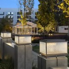 Outdoor Post Lamp Garden Glass Post Light Black Pillar Lamp Yard Pillar Lights