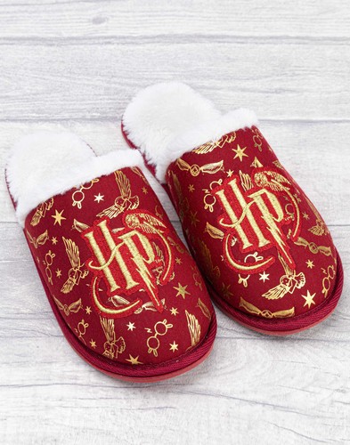 Harry Potter Red Logo Mule Slippers Womens - Picture 3 of 19