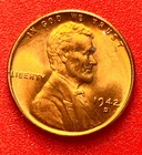 1942-D Lincoln Wheat Cent Penny GEM RED BU From an Original Bank Roll