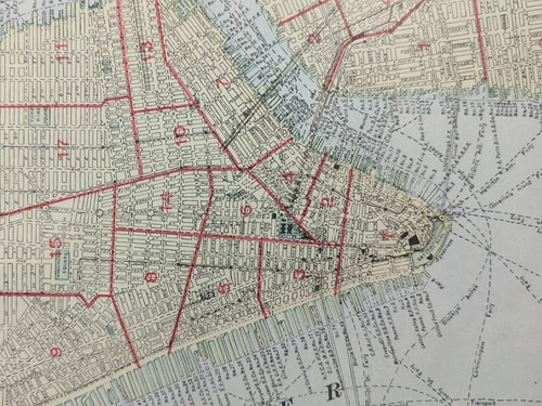 Vintage 1911 New York City New York Karte 22"x15" alt antik Original MANHATTAN - Bild 10 von 17