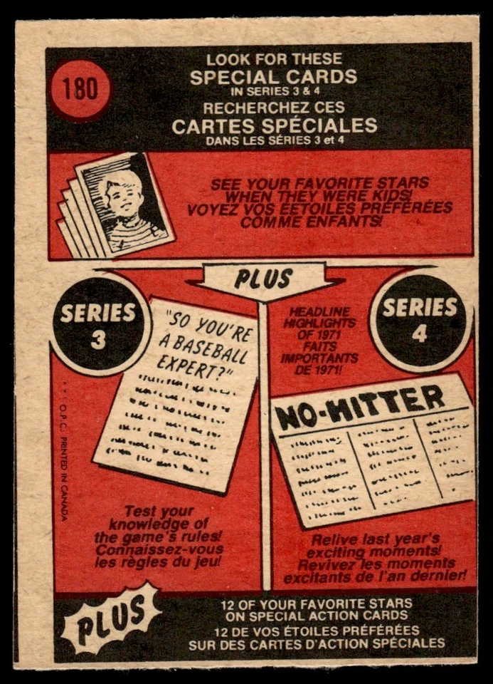 1972 O-Pee-Chee Dock Ellis Pittsburgh Pirates #180 - Image 2 of 2