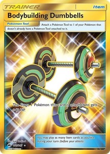 Bodybuilding Dumbbells - 161/147 - Pokemon Burning Shadows Secret Rare Card NM