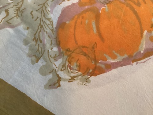 NUEVO otro COULEUR NATURE Calabaza 100% Algodón Bloqueado a Mano 71x71 - Imagen 7 de 8