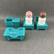 Vintage Fisher Price Little People Hospital 931 Doctors Chairs Sink Crib