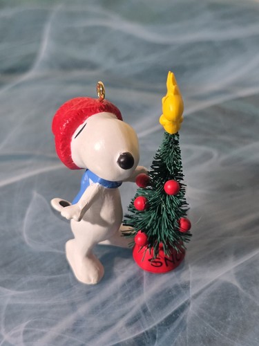 Hallmark 1980 Snoopy & Woodstock Ornament w/ Tree Peanuts Vintage w/ Box - Picture 2 of 13