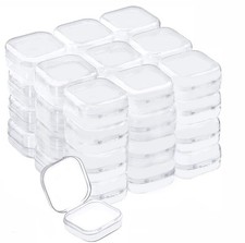 40Pcs Plastic Beads Storage Containers, Mini Clear Box with Lid for Small Items