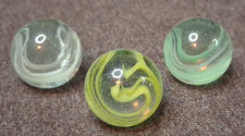 Vintage Vitro Horseshoe Cat  s Eye Set Of 3 Shooter Marbles All Near Mint 526005