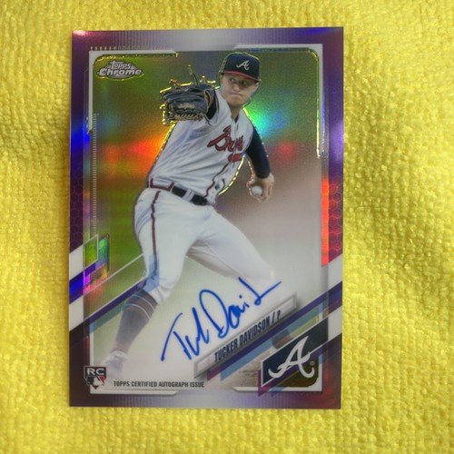 2021 Topps Chrome Rookie Auto Tucker Davidson #RA-TD RC Purple Refractor /250 - Picture 1 of 8