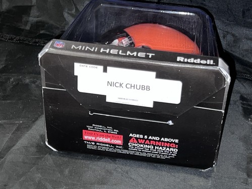 Nick Chubb 2018 Rookie Autographed Cleveland Browns Riddell Mini Helmet PSA - Picture 5 of 5