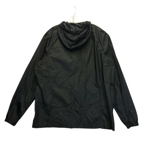 Chaqueta cortavientos Eddie Bauer para hombre XLT negra de nailon empaquetable cremallera completa capucha - Imagen 2 de 13