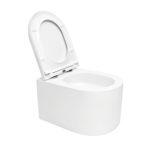 Wand WC Set mit Tornado-Spülung Wirbelspülung leise spritzfrei spülrandlos weiß - Bild 4 von 12