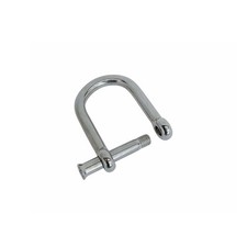 Screw Pin Wide D Shackle 3/8", No Snag Pin 1700 Lbs WLL Stainless Steel T316