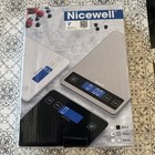 Nicewell Kitchen Digital Food Scale .1oz-22lb Weight g,oz,ml,lb Battery Operated