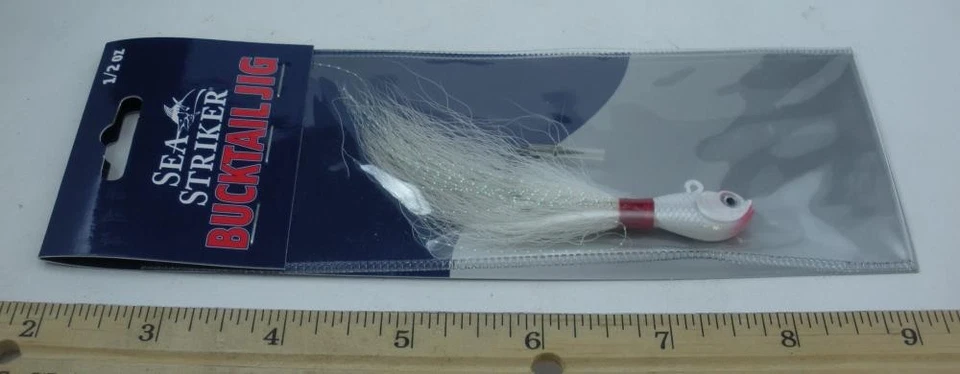 Plantilla Sea Striker SSBTJ12-W Buck Tail 1/2 oz. Blanco Foto 2 de 3