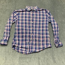 Michael Kors Dress Shirt Mens 16 34/35 Multicolor Plaid Stretch Slim Fit Formal