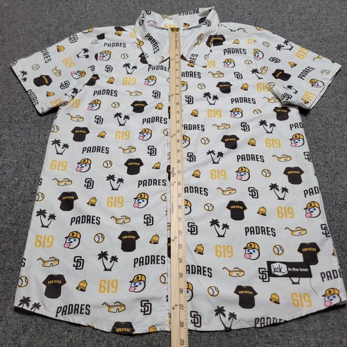 San Diego Padres Shirt Mens Medium 619 Aloha Hawaiian Jack In The Box SGA Adult  - Picture 12 of 12