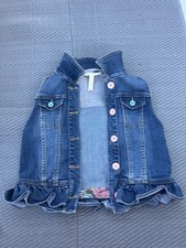 Matilda Jane girls Wonderment It s True Blue Denim Vest Size 10 EUC