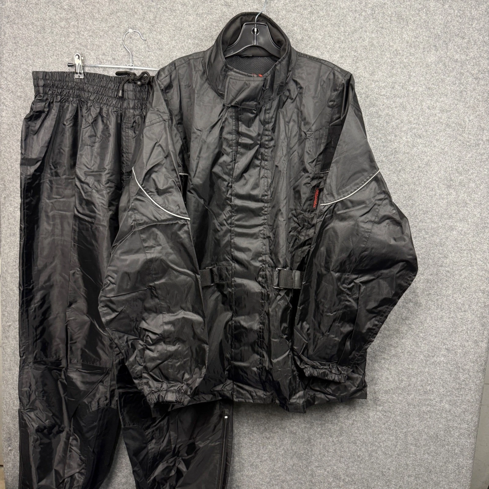 Milwaukee Motorcycle Clothing Co Mens Black Rain Suit Jacket Pants Set XL MP7900