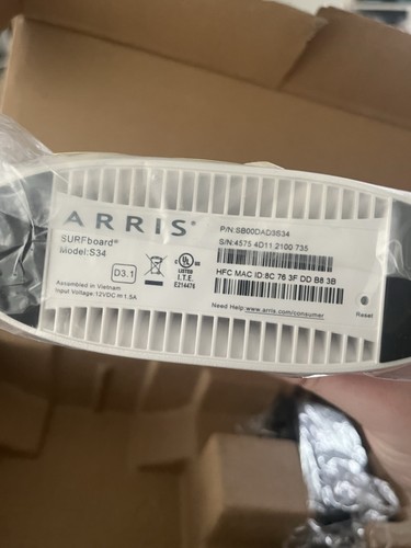 ARRIS Surfboard S34 DOCSIS 3.1 Multi-Gigabit Cable Modem - Afbeelding 6 van 7
