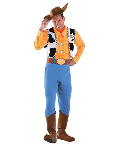 Disguise Mens Disney Toy Story Woody Classic Costume W/ Cowboy Hat SZ XXL(50-52)