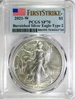 2021-W Type-2 Burnished American Silver Eagle PCGS SP 70 #GA6-20
