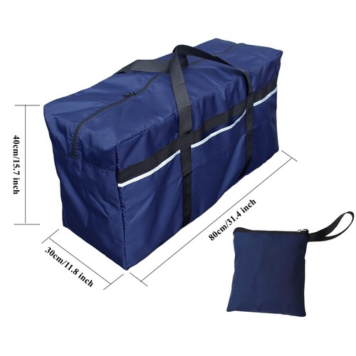 Extra Large Lightweight Duffle Bag Water Resistant Foldable 96L Dark Blue - Picture 5 of 9