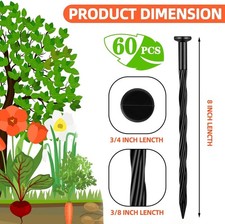 60 Count Plastic Landscape Edging Anchoring Stakes 8-Inch Garden Lawn Yard Lands