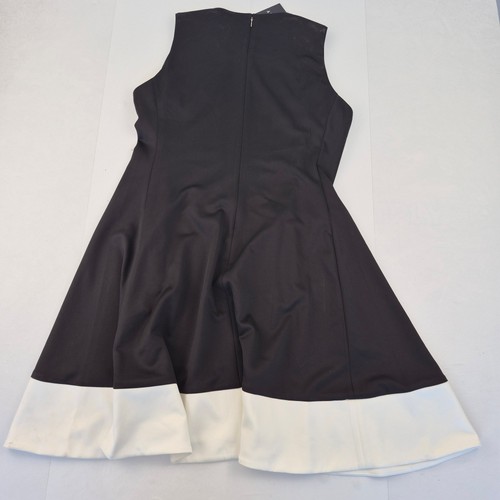 Vestido DKNY 16 Negro Blanco Para Mujer Sin Mangas Ajuste y Acampanado Mezcla de Poliéster - Imagen 8 de 8