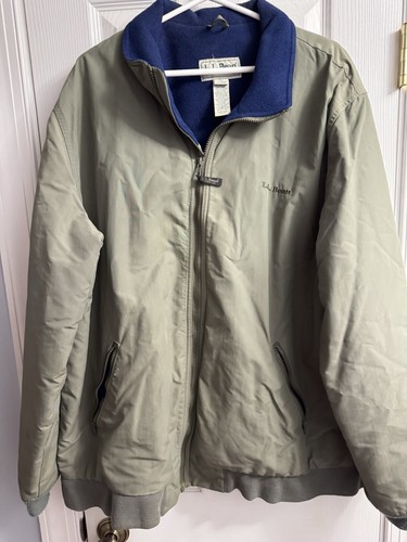 Vintage LL Bean Warm Up Bomber Jacket Fleece Lined Men's XLT TALL Green HK19 - Picture 1 of 10