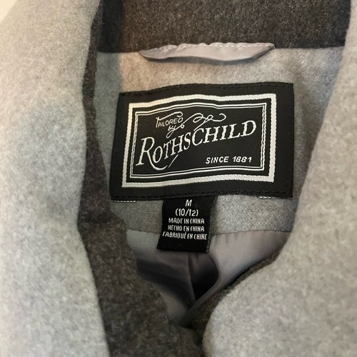 NWT $169 Rothschild Girl's Size M Gray Button Up Bandmaster Coat Washable - Picture 3 of 7