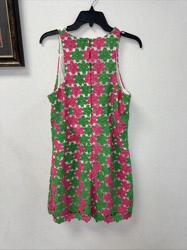 Lilly Pulitzer Pearl Green Two Tone Truly Petal Lace Shift Dress $348 Size 12 - Picture 3 of 4