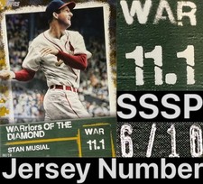 1/1 1948 Stan Musial Topps Gold SSSP #6/10 Jersey Number WARriors of the Diamond