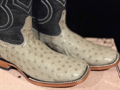 BRONZER Western Gray Genuine Exotic Ostrich Boots – Size 10 US / 29 MX - Picture 5 of 7