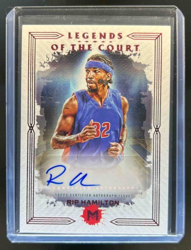 2023-24 Topps Motif Rip Hamilton Legends of the Court Pyrrol Scarlet Auto #5/5