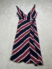 Topshop Womens Size 2 Dress Vneck Striped Wrap