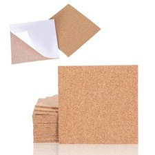24 PCS Cork Sheets with Adhesive Backing, Cork Backing for Coasters, 4  4