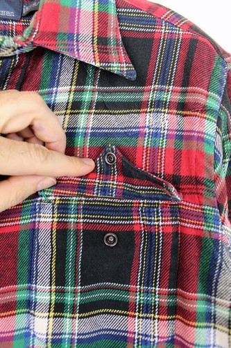 VTG Polo Ralph Lauren Men's S Western Snap Shirt Suede Patch Elbow Plaid Flannel - Picture 10 of 21