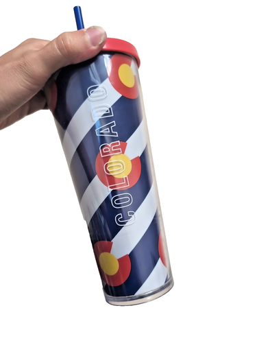 Starbucks Colorado State Flag Acrylic Tumbler 24oz w/ Straw – 9” Tall (NEW) - Picture 2 of 7