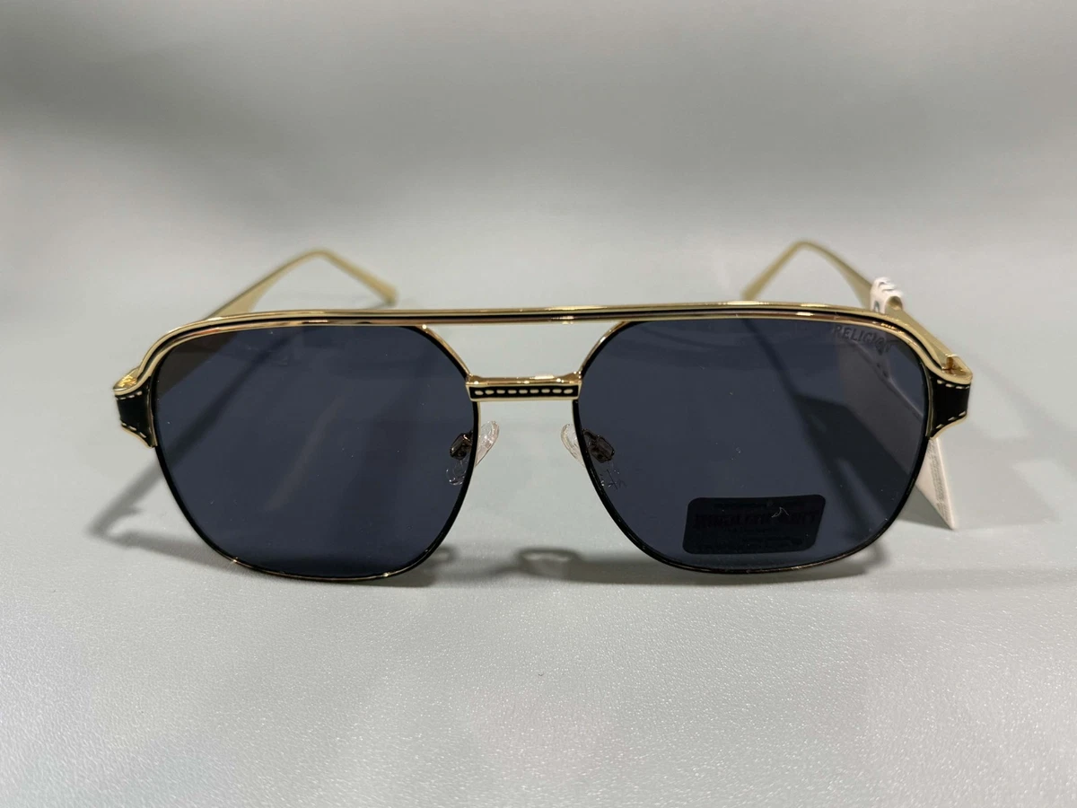 True Religion Unisex Gold Metal Sunglasses with Amber Lens NWT True Religion Matte Black Yellow Mirrored | Mercari main image 4