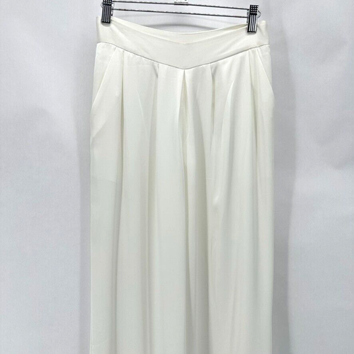 Ramy Brook Dress Pants Wide Leg Pants Size 2 White Lined Coastal Preppy City - Picture 2 of 12
