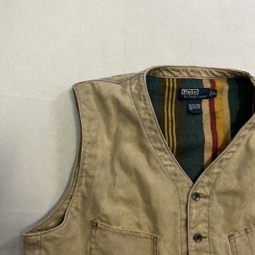 Vintage Polo Ralph Lauren Canvas Hunting Vest Serape Lined Southwestern 90s XL - Picture 7 of 18