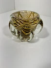 VTG BAROVIER Murano Zebrati Art Glass Cigarette Holder Gold Aventurine Italy