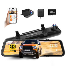 Wolfbox Mirror Dash Cam with STARVIS 2 IMX678, 12Inches Rear View Mirror Camera