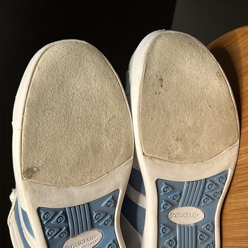 Dunlop Sports Classic Lace Up Bowling Shoes Womens 7.5 White Blue Stripes EUC - Picture 17 of 21