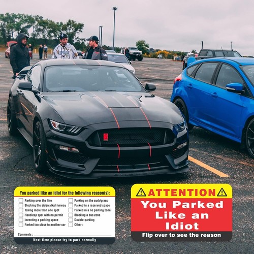 100 humorvolle schlechte Parkkarten - "Du parktest wie ein Idiot" zur Warnung von Autofahrern - Bild 8 von 11