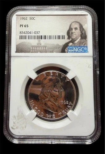 1962-P Franklin 50c Half Dollar NGC PF65 Ben Franklin Label