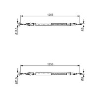 2X Bosch Handbremsseile Passend FüR CitroËN C8 Fiat Ulysse Lancia Phedra