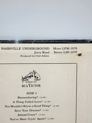 Jerry Reed Nashville Underground Vinyl Lp Vintage SEALED NEW RARE!! - Picture 13 of 21