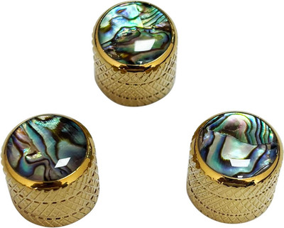 3pcs Gold Guitar Bass Control Knobs with Abalone Top Fit Schecter,Dean,Kiesel